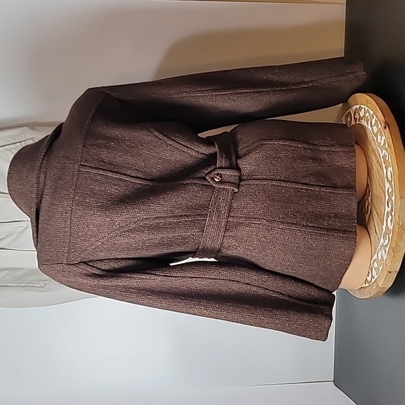 Dollhouse Brown Tweed Wool Peacoat - Picture 4 of 14